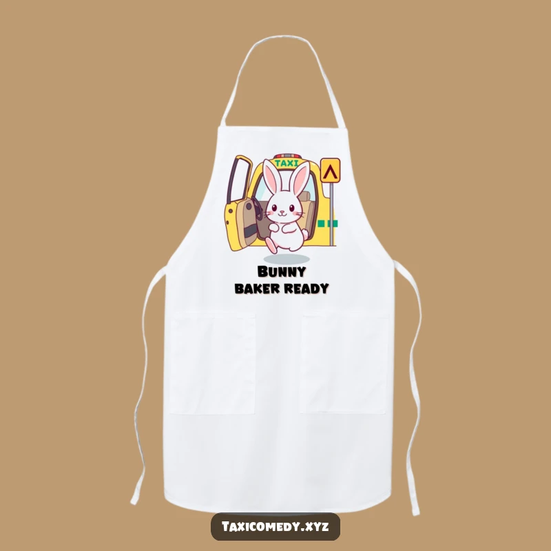 Funny Rabbit Taxi Apron: Hop Into the Kitchen with Humor