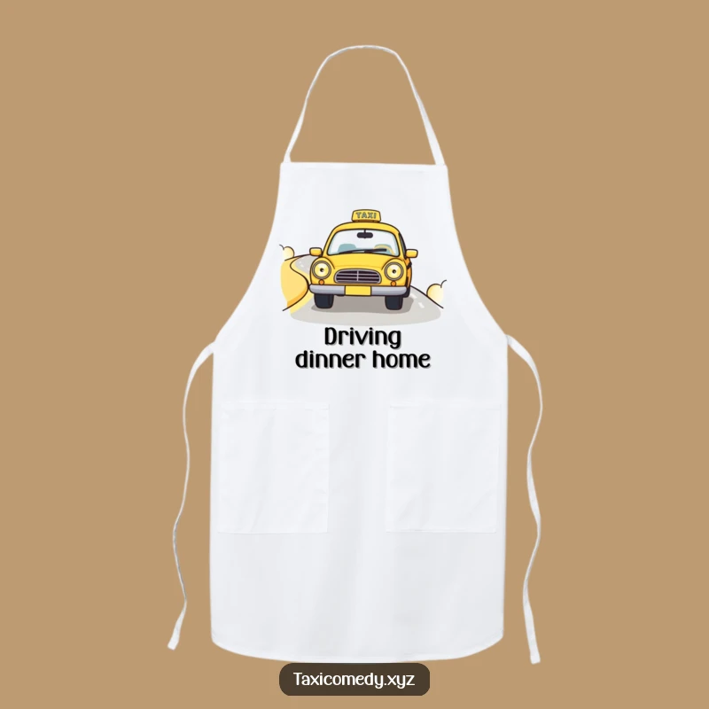 Funny Happy Taxi Apron: Drive Your Meals, Hilarious Kitchen Gift