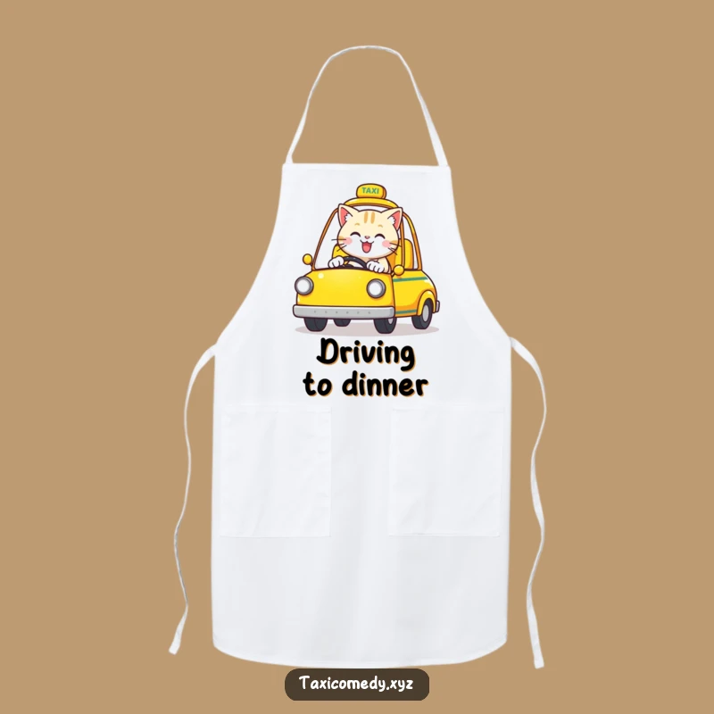 Funny Cat Chef Taxi Apron: Cook with Feline Fun and Flair