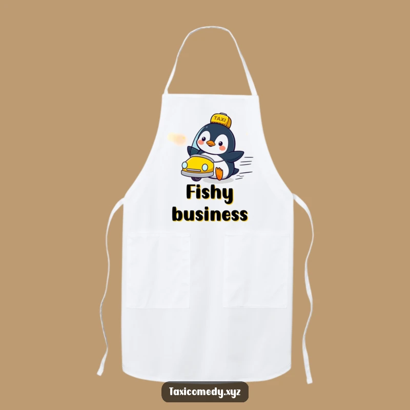 Funny Penguin Taxi Apron: Kitchen Speed Fan, Cheerful Chef Gift