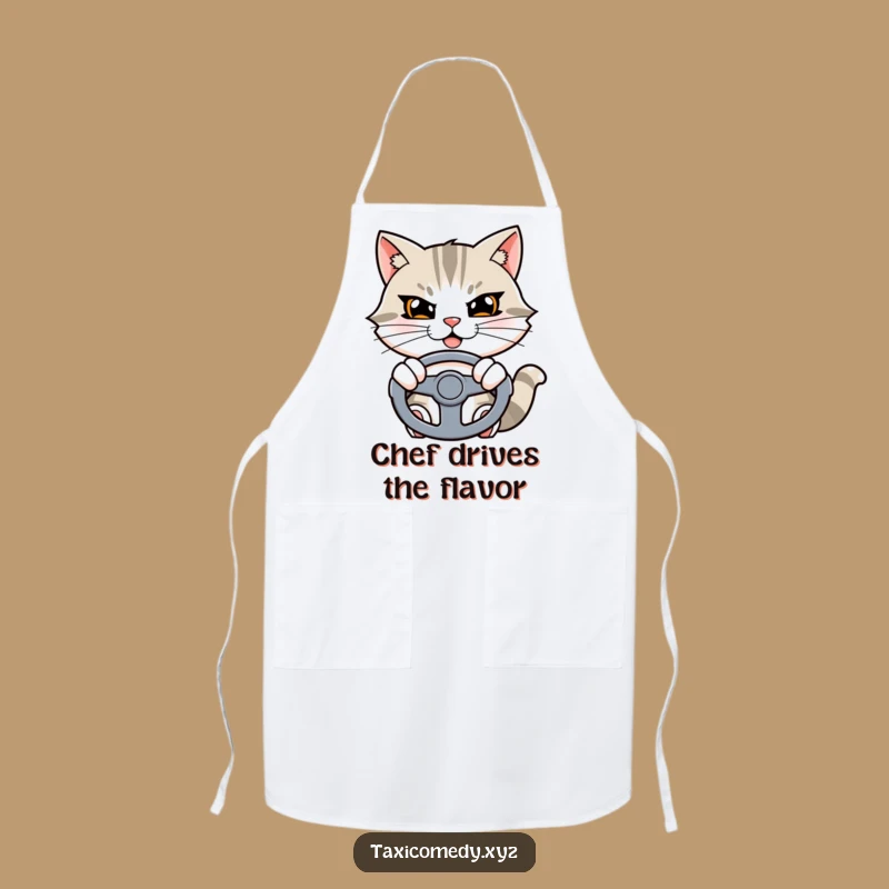 Funny Cat Apron: Determined Chef, Kitchen Driver Funny Gift