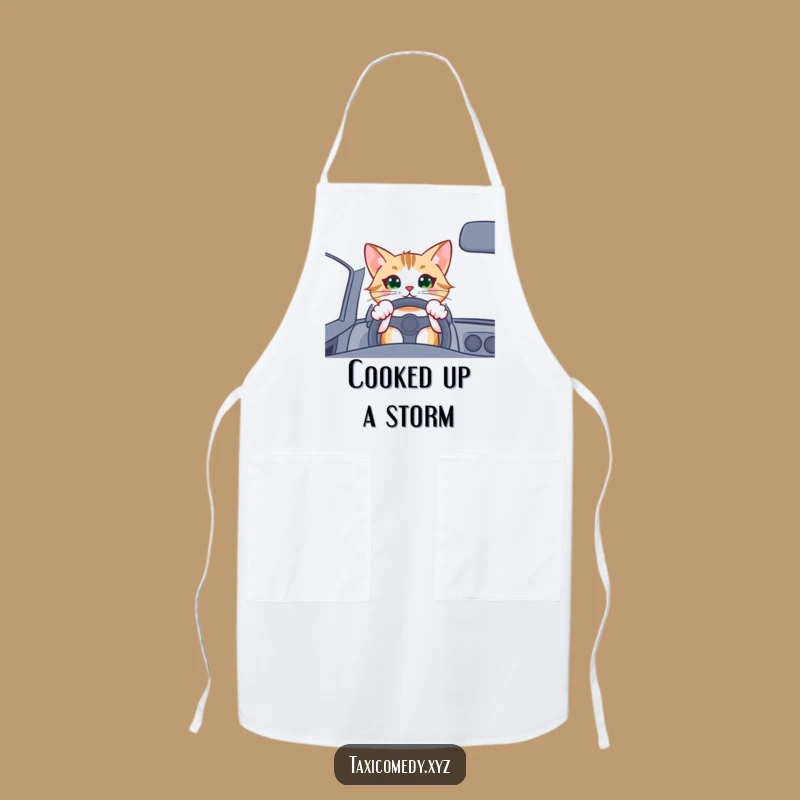 Funny Cat Driver Apron: Cook with Feline Fun!