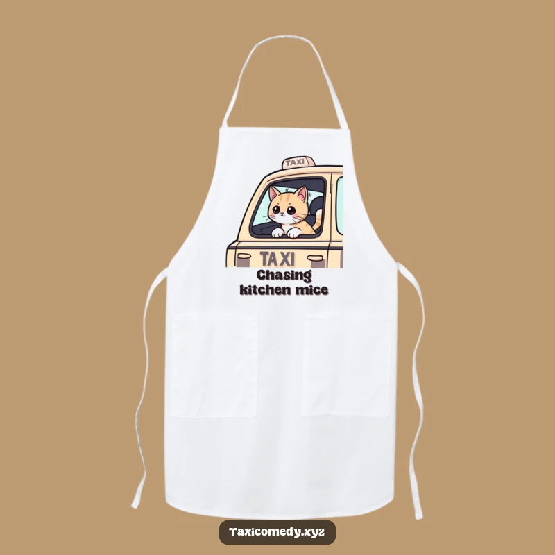 Funny Cat Taxi Apron: Cat Passenger for Kitchen Adventures & Laughs