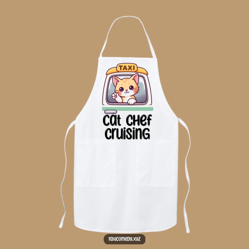 Funny Cat Taxi Apron: Cook with a Smile and Feline Fun