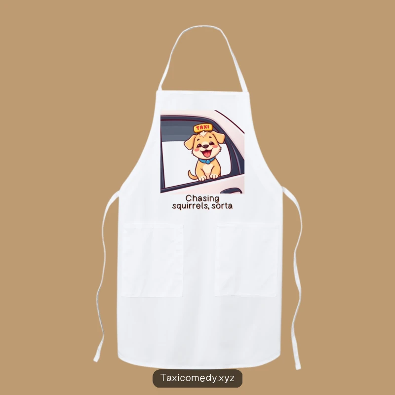 Funny Energetic Puppy Taxi Apron: Chef's Delight and Hilarious Dog Gift