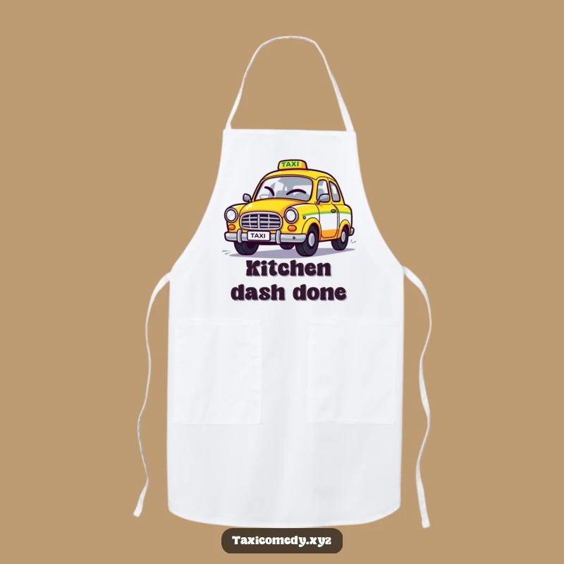 Funny Winking Taxi Apron: Cook with Speed & Smiles!