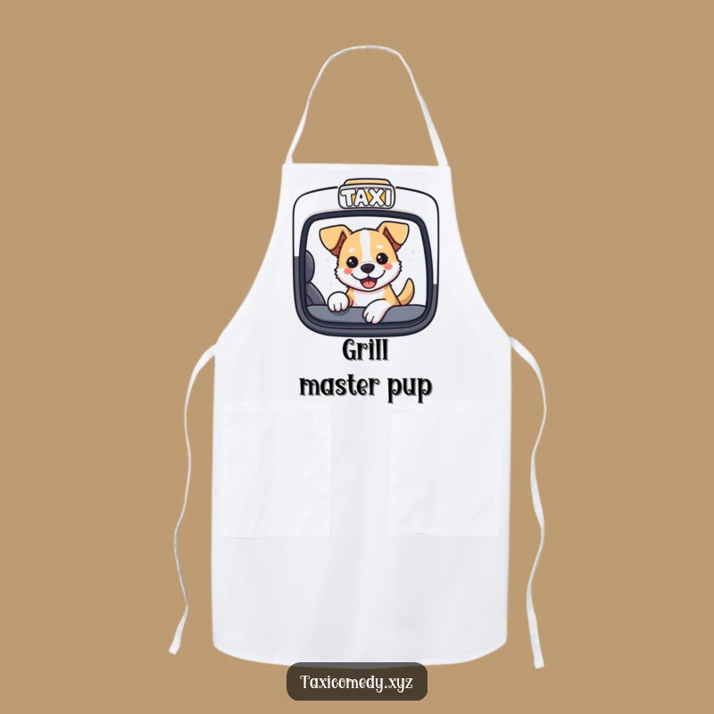 Funny Dog Taxi Apron: Cook with a Smile and Canine Fun