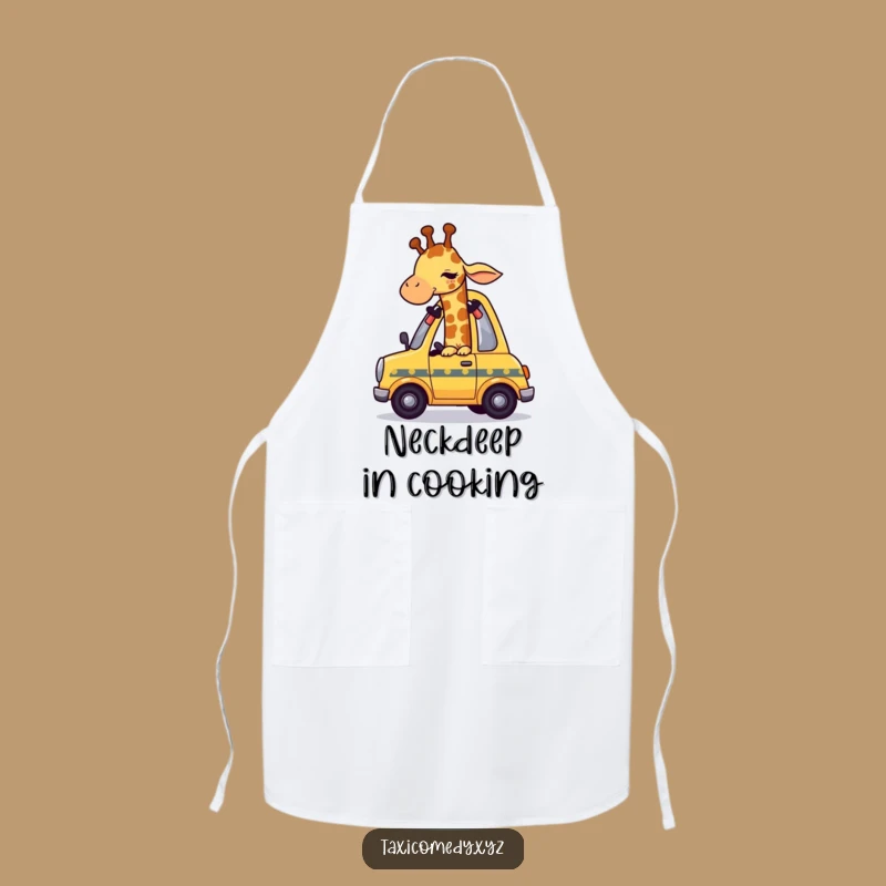Funny Giraffe Taxi Apron - Humorous Kitchen Wear for Tall Cooks