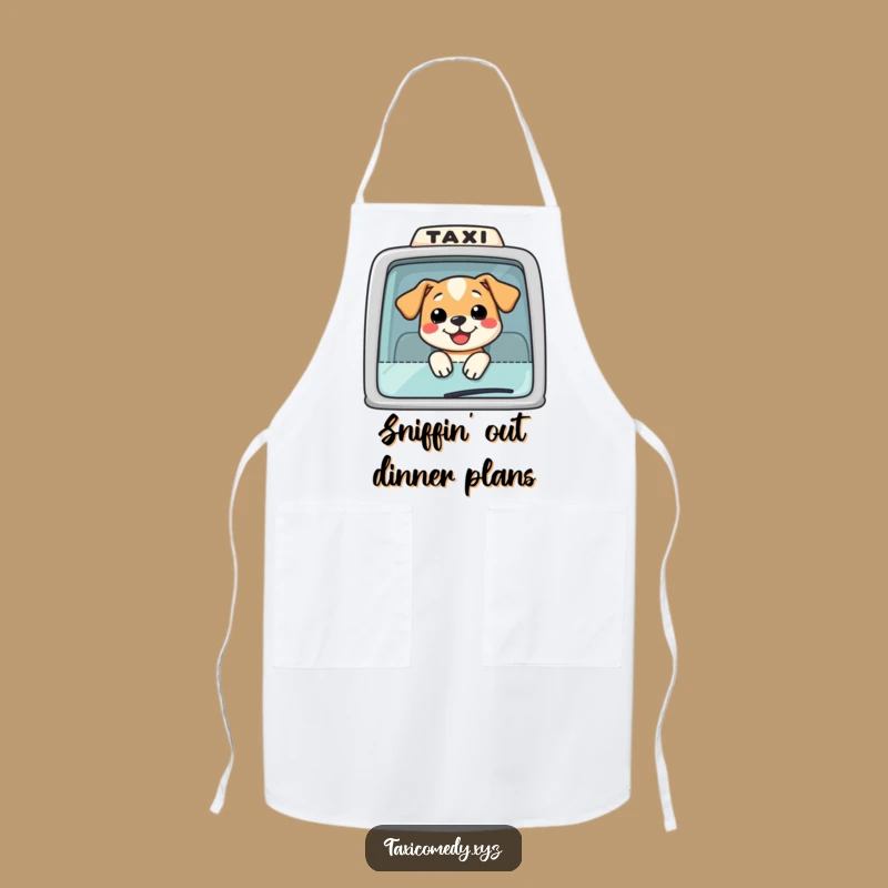 Funny Dog Taxi Apron: Whimsical Chef Pup Kitchen Wear, Perfect Cooking Gift!