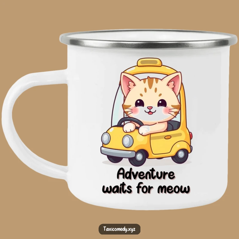 Funny Cat Taxi Camping Mug - Durable & Hilarious Outdoor Drinkware