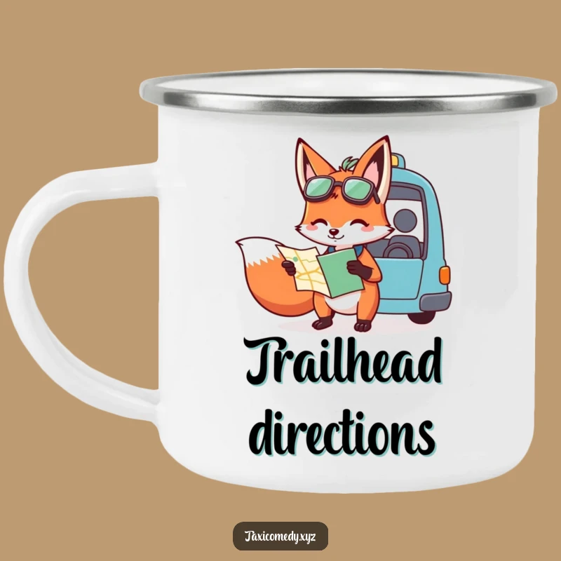 Funny Fox Navigator Camping Mug: Adventure Guide for Your Travels