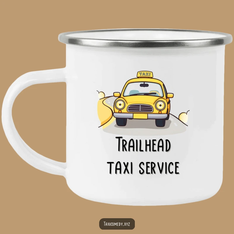 Funny Happy Taxi Camping Mug: Road Trips with Cheerful Spirit
