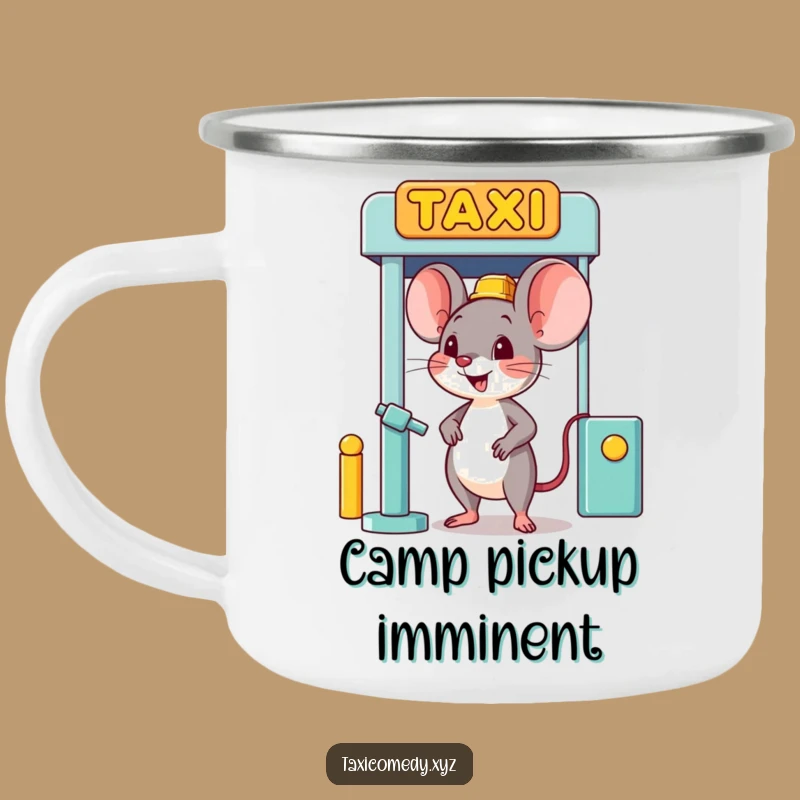 Funny Mouse Taxi Stand Camping Mug - Adventure Ready Humorous Drinkware