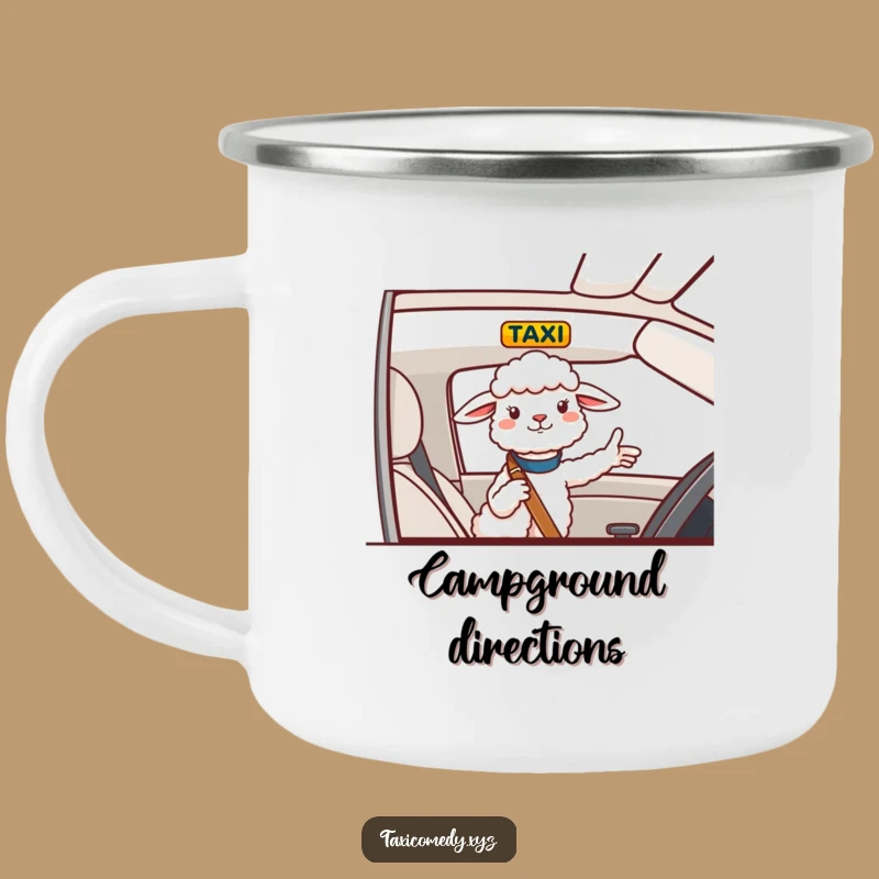 Funny Sheep Navigator Camping Mug: Sip with a Cheerful Sheep Hilariously