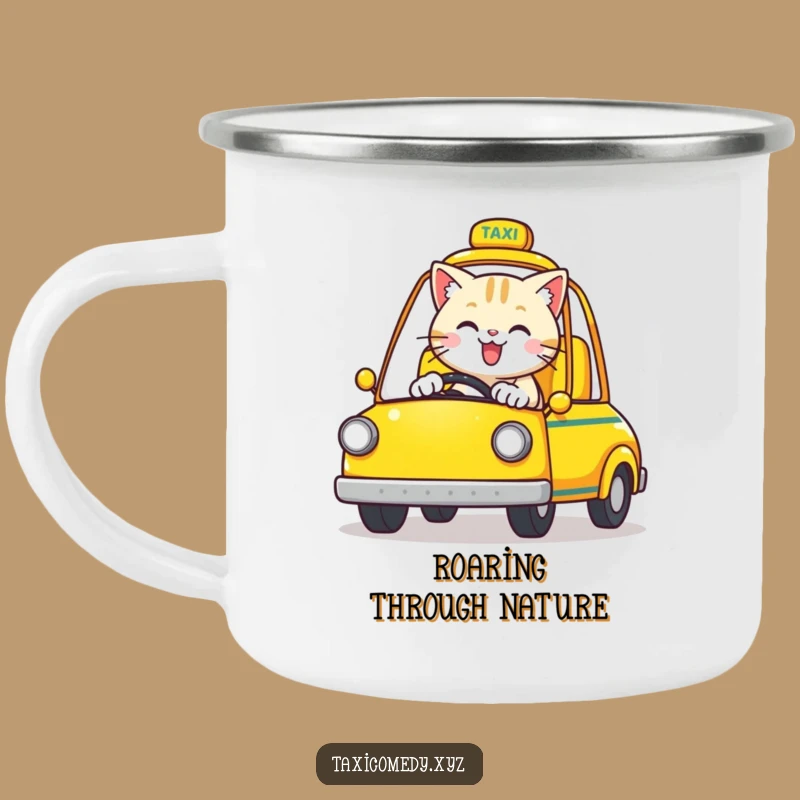 Funny Cat Road Trip Mug: Durable Fun with a Happy Taxi Driver