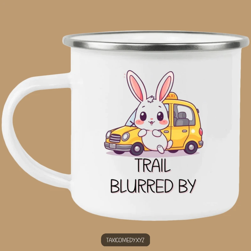 Funny Rabbit Camping Mug: Surprised Bunny, Adventure-Ready Urban Gift