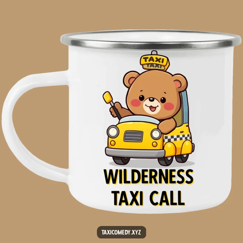 Funny Bear Taxi Camping Mug: Your Adventure Buddy for Warm Drinks