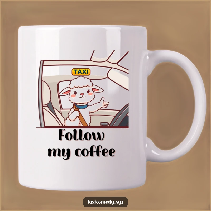 Funny Sheep Navigator Mug: Cheerful Sheep Gives Directions, a Funny Gift