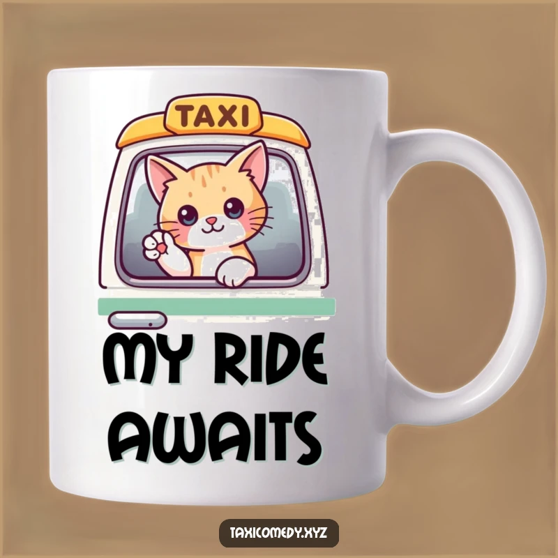 Funny Cat Taxi Mug: Hilarious Peek-a-Boo Gift for Cat Lovers and Commuters