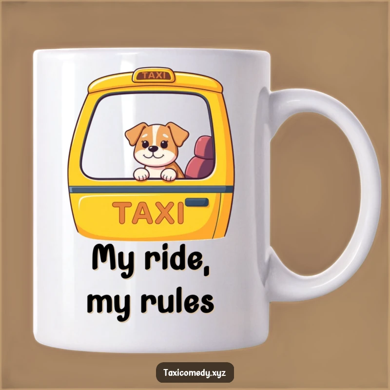 Funny Dog in Taxi Mug: A Hilarious Canine Commute Gift for Dog Lovers