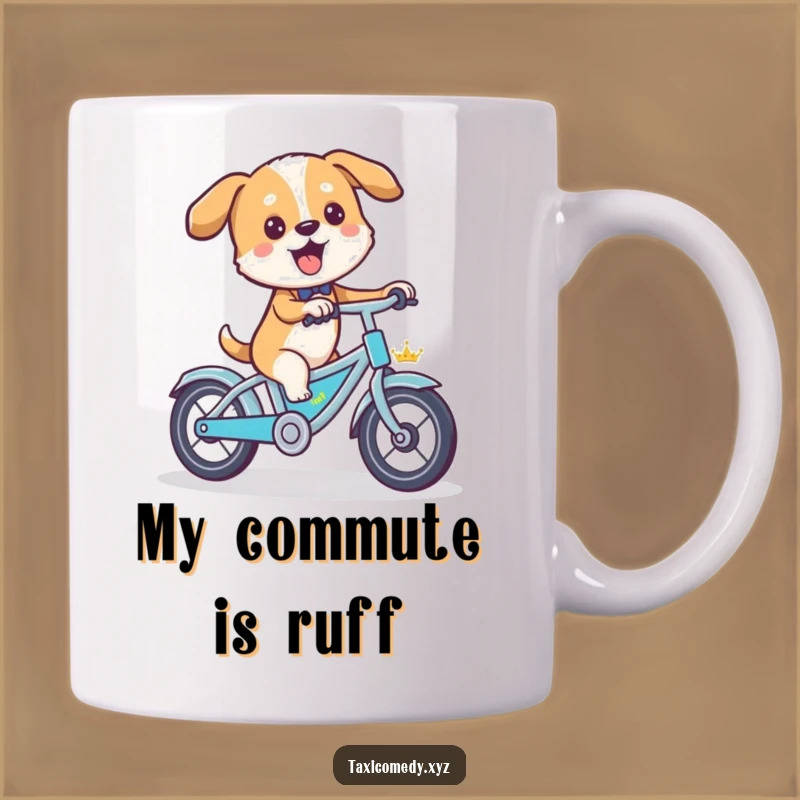 Funny Dog Taxi Driver Mug - Hilarious Canine Cyclist Gift for Dog Lovers