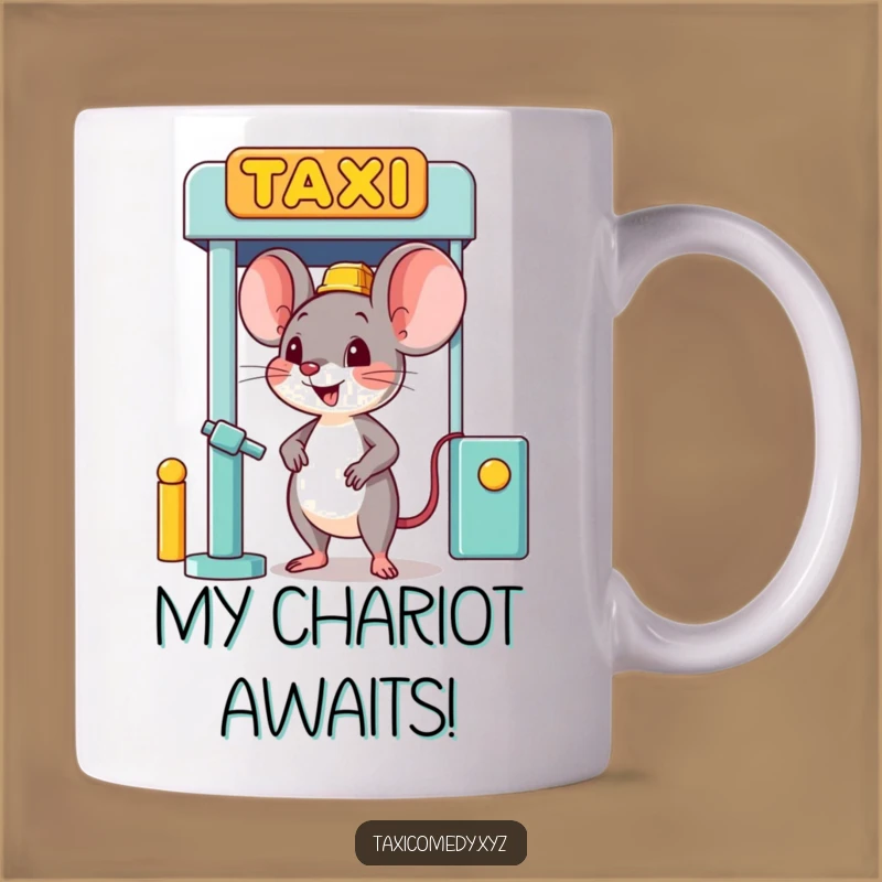 Funny Mouse Taxi Stand Mug - Perfect Humorous Gift for Tiny Adventurers