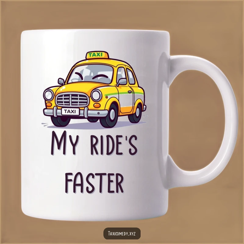 Funny Winking Taxi Mug: Perfect Gift for Speed Demons and Jokers!