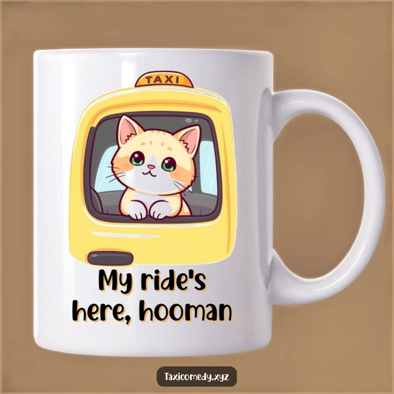 Funny Cat Taxi Ride Mug: Adorable Feline Passenger Gift, Perfect for Cat Lovers
