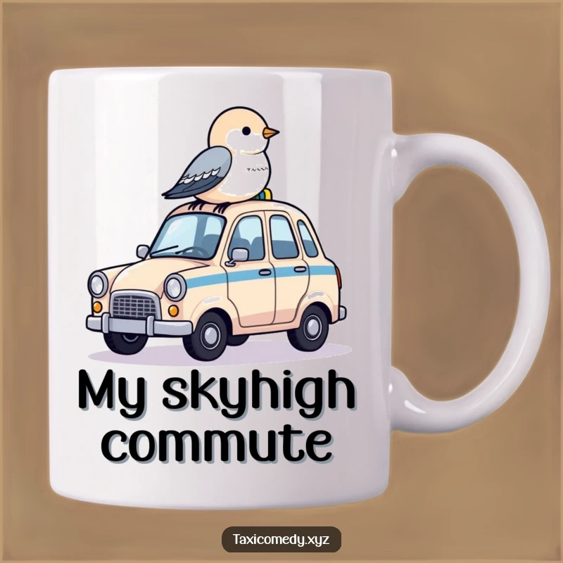 Funny Bird Taxi Mug - Tiny Taxi Passenger, Perfect Gift for Bird Lovers