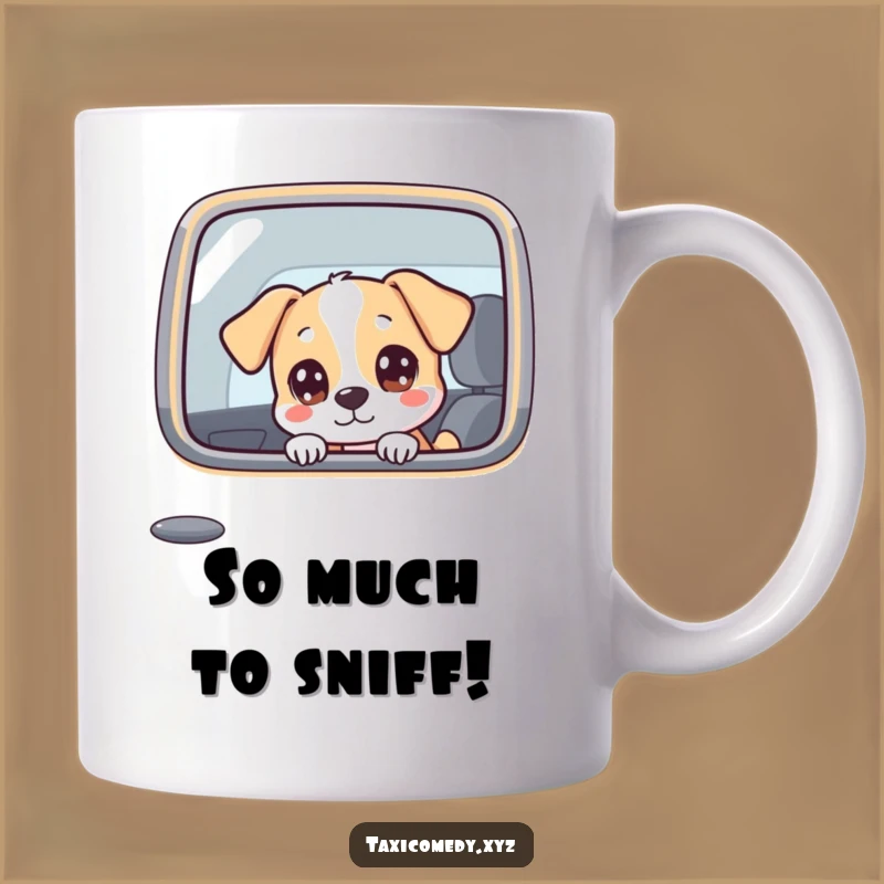 Funny Dog in Taxi Mug - Perfect Humorous Gift for Curious Canine Lovers