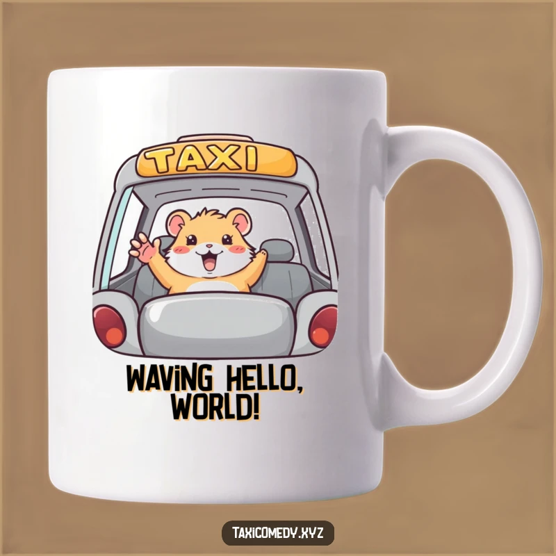 Funny Hamster Taxi Mug: Hilarious Rodent Rider Gift for Tiny Car Enthusiasts