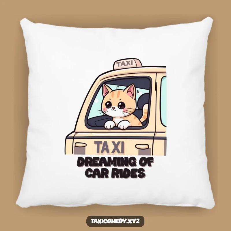 Funny Cat Taxi Pillow: Cat Passenger for Cozy Comfort & Cute Decor