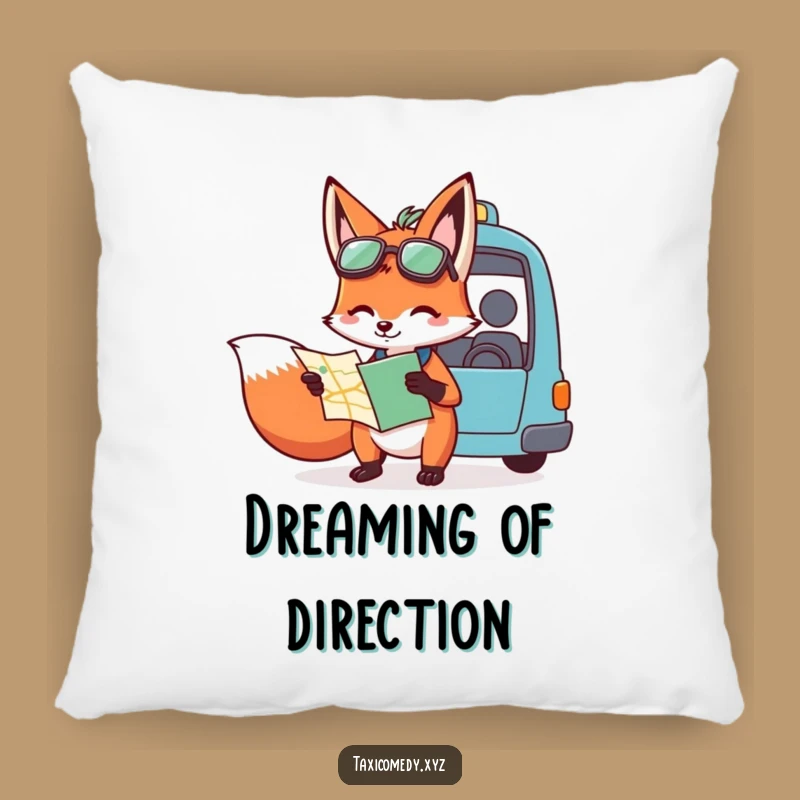 Funny Fox Navigator Pillow: Rest Your Head on Witty Advice