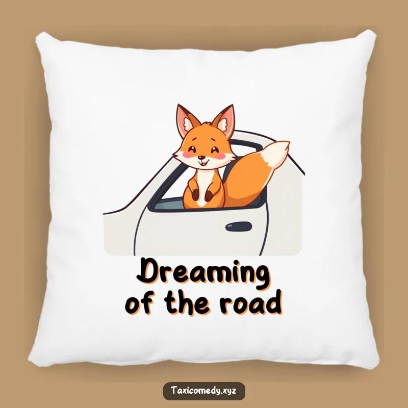 Funny Fox Pillow: Cheerful Rider, Soft & Hilarious Travel Accent