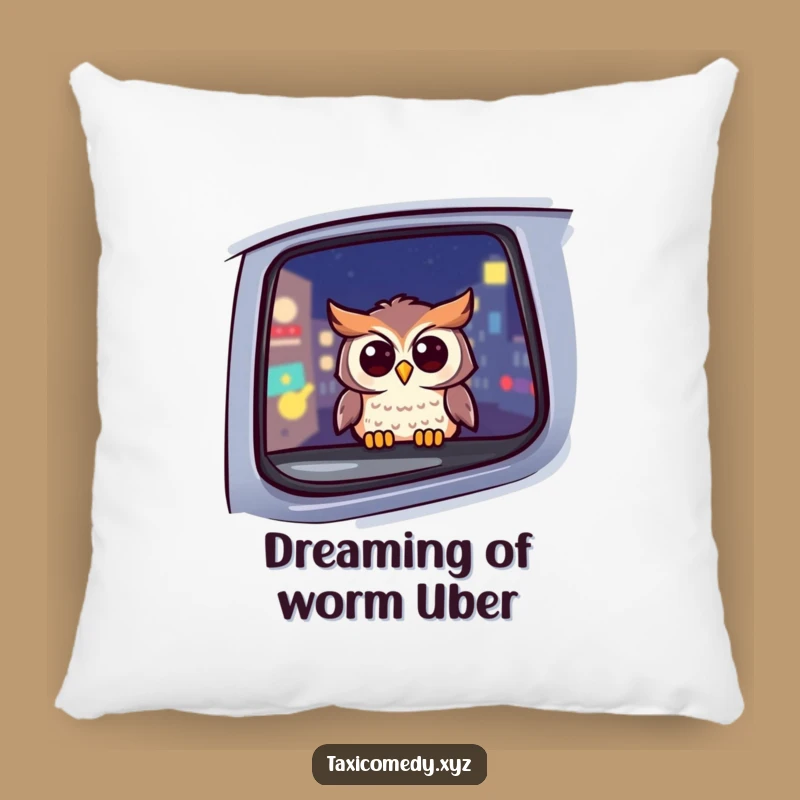 Funny Owl Taxi Pillow: Cozy Night Companion, The Ultimate Cheerful Gift