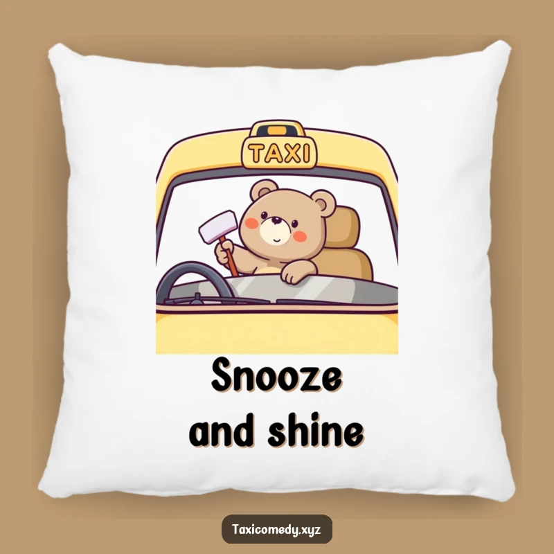 Funny Bear Taxi Pillow: Soft Cushion with Happy Polishing Design, Gift