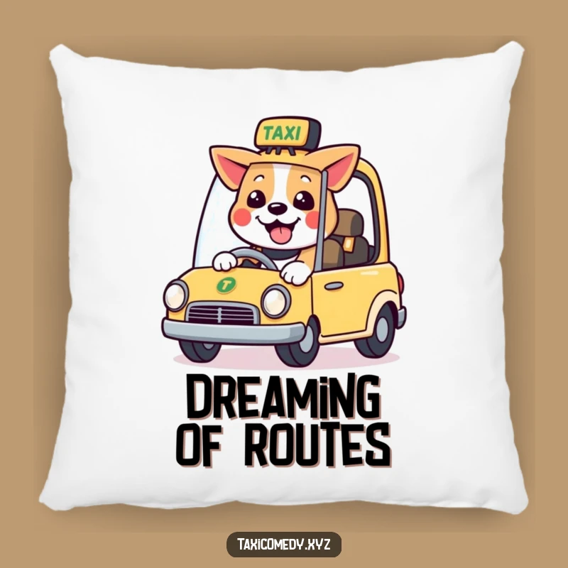 Funny Dog Taxi Driver Pillow: Happy Canine Driving, Cozy And Hilarious Funny Gift