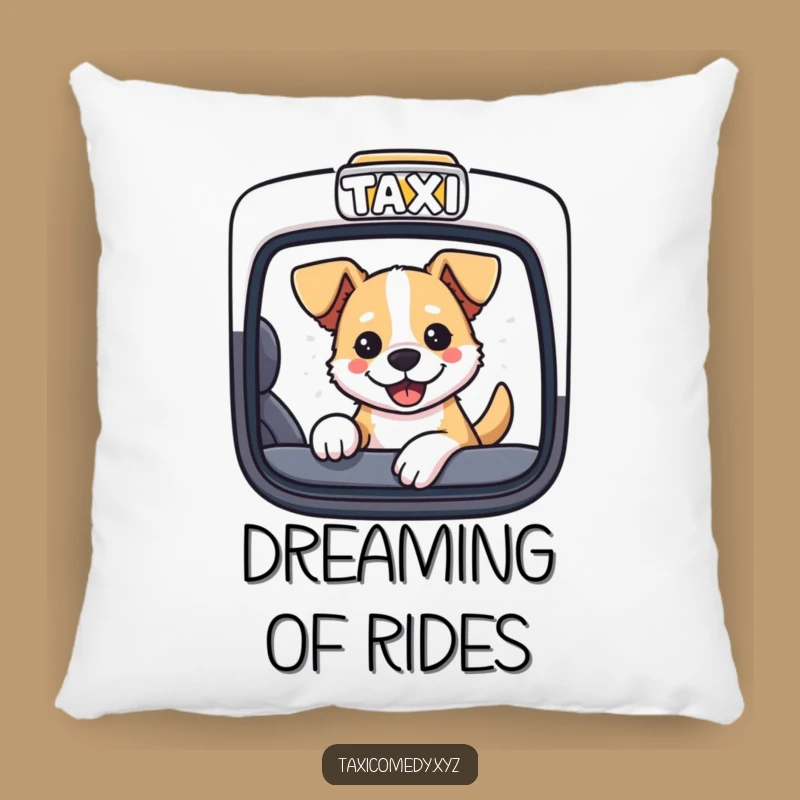 Funny Dog Taxi Pillow: Snuggle Up with Comfort and Canine Humor