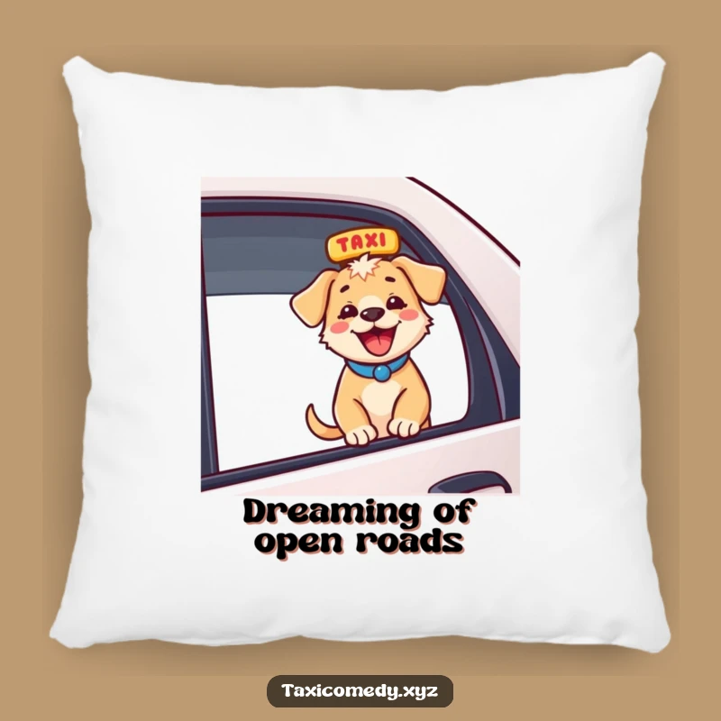 Funny Energetic Puppy Taxi Pillow: Comfy Cushion and Hilarious Dog Gift