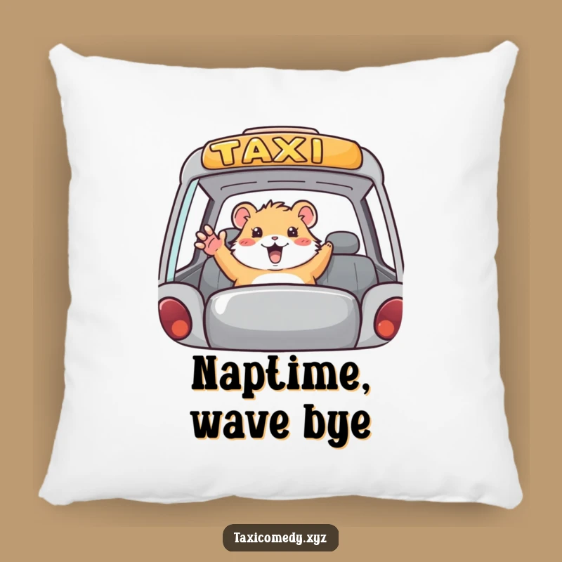 Funny Hamster Taxi Pillow: Cozy and Hilarious Rodent Accent for Your Couch