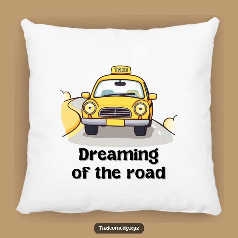 Funny Happy Taxi Pillow: Soft Comfort, Cheerful Ride Design