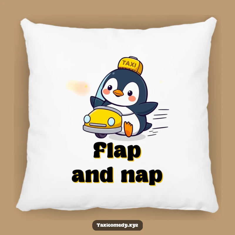 Funny Penguin Taxi Pillow: Soft Cushion with Delighted Speed Design, Gift