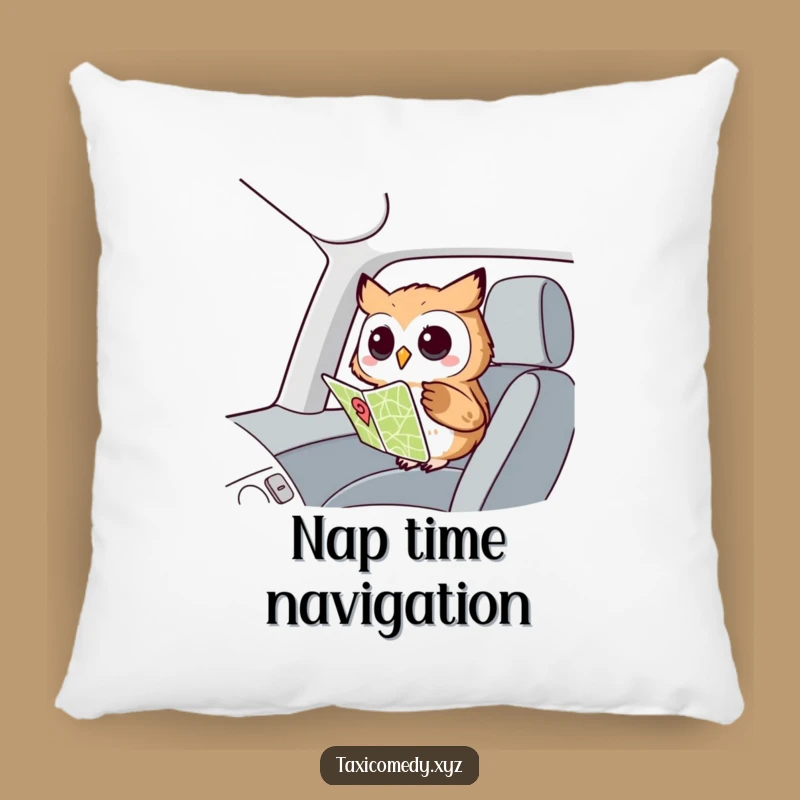 Funny Owl Navigator Pillow: Cute Curious Owl Accent, Comfy & Hilarious Gift!