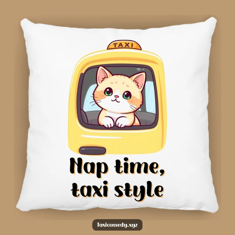 Funny Cat Taxi Pillow: Cute Feline Passenger Cushion, Comfy & Adorable Decor