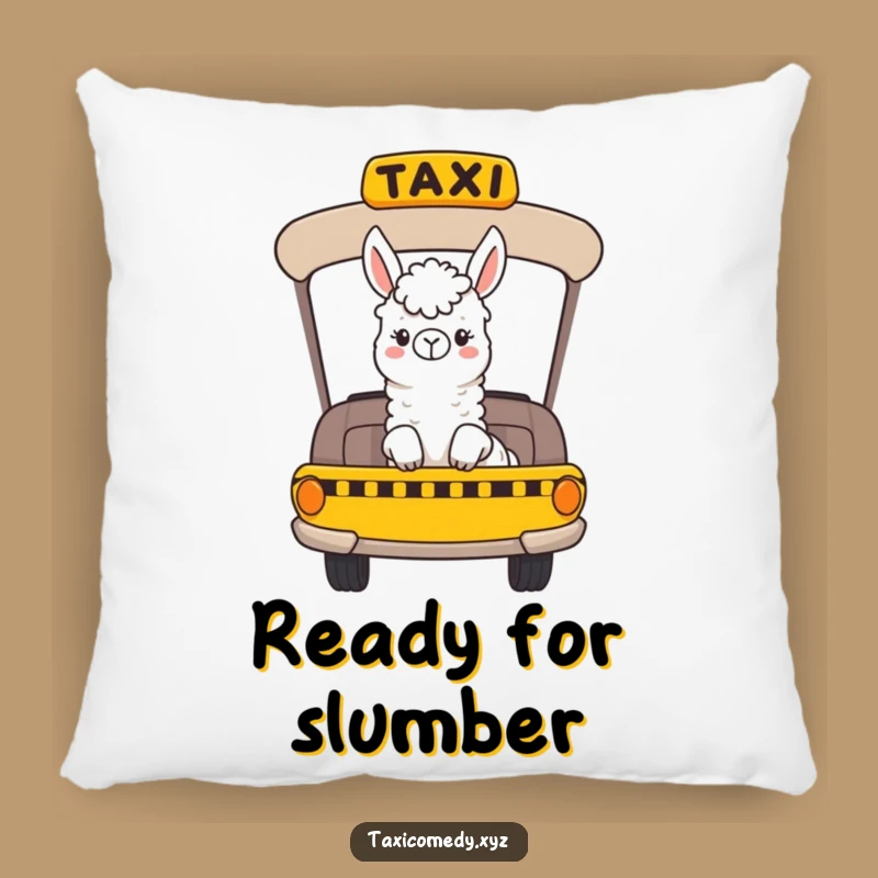 Cozy Funny Llama Taxi Pillow - Soft Cushion with Alpaca Rider, Comfy Humorous Gift Decor