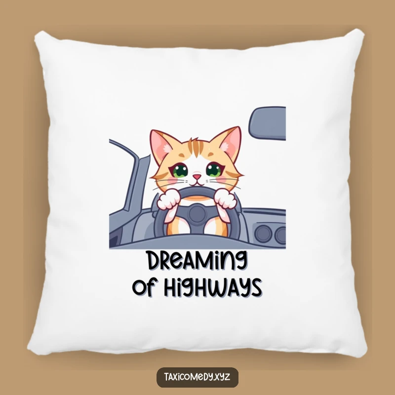 Soft Funny Cat Driver Pillow: Huggable Comfort for Feline Fans
