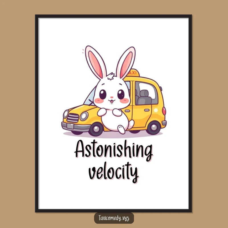 Funny Rabbit Digital Art Print: Surprised Bunny, Instant Urban Decor