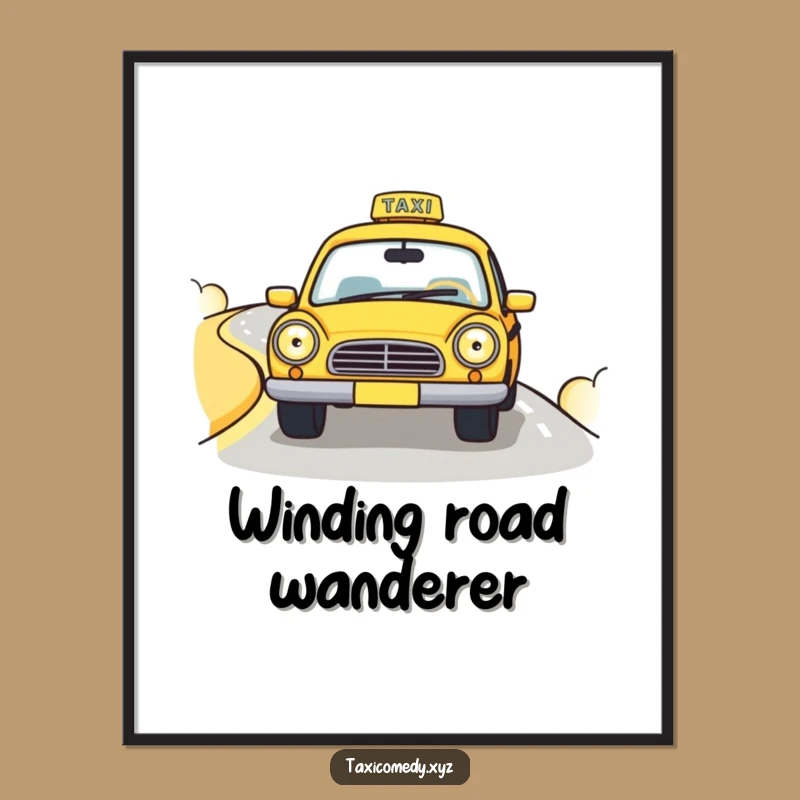 Funny Happy Taxi Digital Art: Instant Cheerful Decor, Perfect Gift