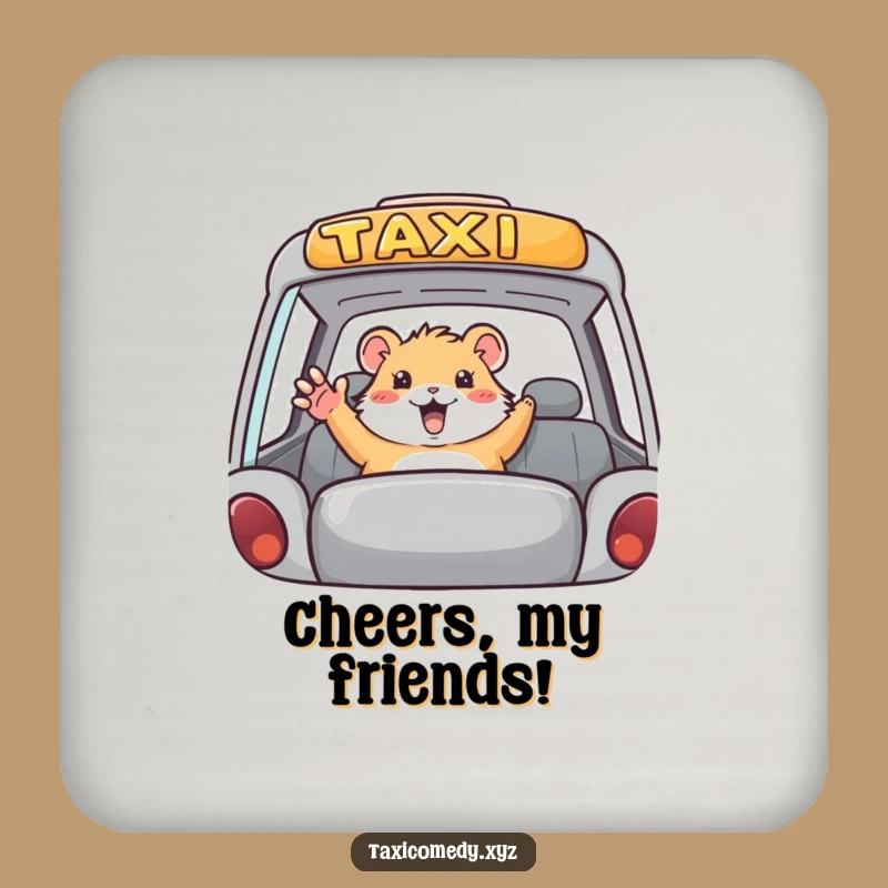 Funny Hamster Taxi Drink Coasters: Hilarious Rodent Set to Protect Your Tables