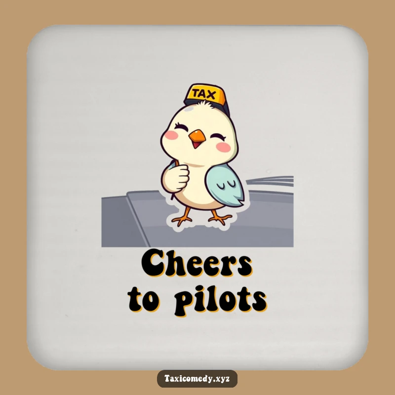 Funny Bird Drink Coaster: Winking Driver, Protects Surfaces Hilariously